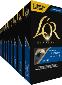 Nieuwe Producten 19 L'OR Espresso Ristretto Decaffeinato - Intensiteit 9/12 - 10 X 10 Capsules