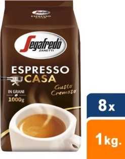 Segafredo Espresso Casa Koffiebonen - 8 X 1 Kg -Drank Winkel 947x1200 1