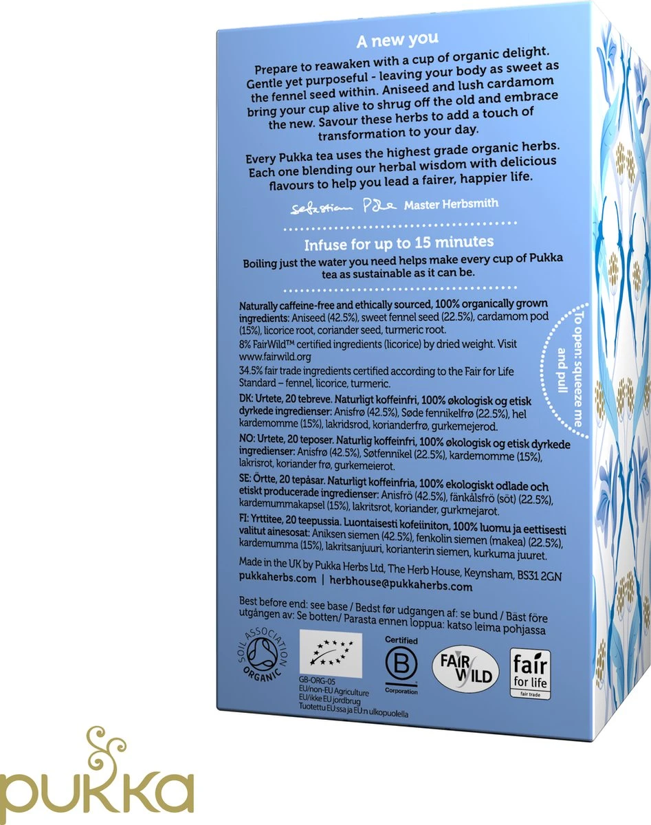 Pukka Feel New Thee, Met Anijs- En Venkelzaad - 4 X 20 Zakjes - GB-BIO-05 2 Pukka Feel New Thee, Met Anijs- En Venkelzaad - 4 X 20 Zakjes - GB-BIO-05 - Afbeelding 2