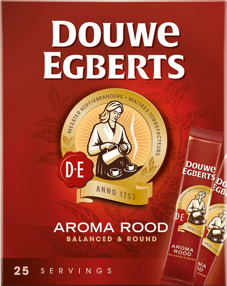 Douwe Egberts Aroma Rood Sticks Oploskoffie - 6 X 25 Zakjes 6 Douwe Egberts Aroma Rood Sticks Oploskoffie - 6 X 25 Zakjes - Afbeelding 6