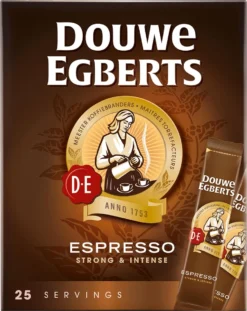 Douwe Egberts Espresso Sticks Oploskoffie - 6 X 25 Zakjes -Drank Winkel 954x1200