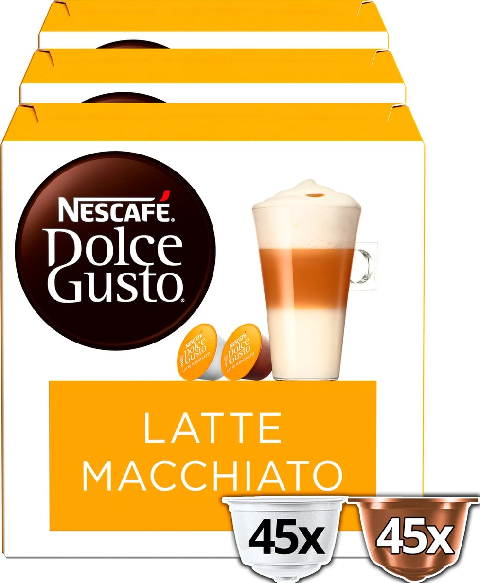 Nescafé Dolce Gusto Latte Macchiato Capsules - 90 Koffiecups 2 Nescafé Dolce Gusto Latte Macchiato Capsules - 90 Koffiecups - Afbeelding 2